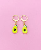 Gold Avocado Charm Earrings, Avocado Foodie Charm Earrings, N3241