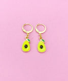 Gold Avocado Charm Earrings, Avocado Foodie Charm Earrings, N3241