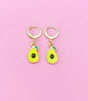 Gold Avocado Charm Earrings, Avocado Foodie Charm Earrings, N3241