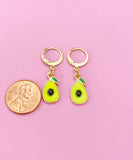 Gold Avocado Charm Earrings, Avocado Foodie Charm Earrings, N3241