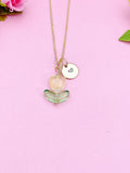 Gold Yellow Tulip Necklace, Tulip Charm, Gardening Gifts, Personized Birthday Gifts, N5303E