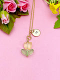 Gold Yellow Tulip Necklace, Tulip Charm, Gardening Gifts, Personized Birthday Gifts, N5303E