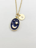 Gold Moon Star Galaxy Charm Necklace, N5887