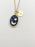 Gold Moon Star Galaxy Charm Necklace, N5887