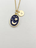Gold Moon Star Galaxy Charm Necklace, N5887