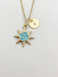Gold Sun Charm Necklace, N5888