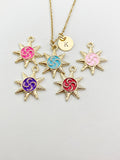 Gold Sun Charm Necklace, N5888