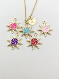 Gold Sun Charm Necklace, N5888