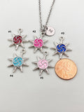 Silver Sun Charm Necklace, N5889