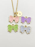 Gold Bowknot Charm Necklace, Bow Charm, Ribbon Charm, N5890