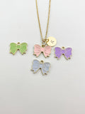 Gold Bowknot Charm Necklace, Bow Charm, Ribbon Charm, N5890