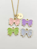 Gold Bowknot Charm Necklace, Bow Charm, Ribbon Charm, N5890