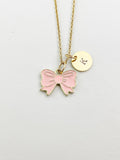 Gold Bowknot Charm Necklace, Bow Charm, Ribbon Charm, N5890