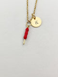 Gold Red Meatball on Stick Charm Necklace, Foodie Jewelry Gifts, N5891