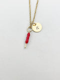 Gold Red Meatball on Stick Charm Necklace, Foodie Jewelry Gifts, N5891