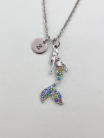 Silver Mermaid Charm Necklace, N5896