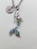 Silver Mermaid Charm Necklace, N5896