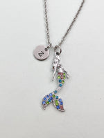 Silver Mermaid Charm Necklace, N5896