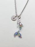 Silver Mermaid Charm Necklace, N5896