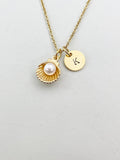 Gold Pearl Shell Charm Necklace, N5902
