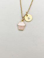 Gold Cupcake Charm Necklace, N5903