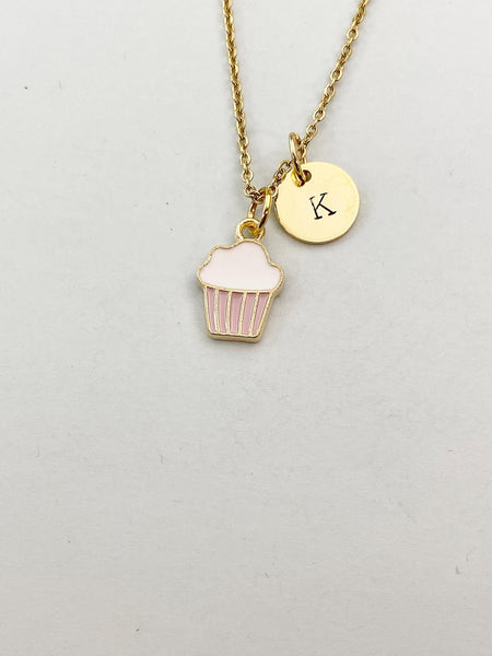 Gold Cupcake Charm Necklace, N5903