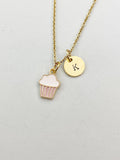 Gold Cupcake Charm Necklace, N5903