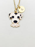 Gold Cute Dalmatian Dog Charm Necklace, N5906