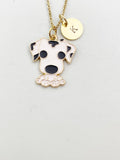 Gold Cute Dalmatian Dog Charm Necklace, N5906