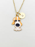 Gold Cute Beagle Dog Charm Necklace, N5907