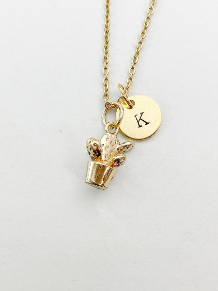 Gold Cactus Charm Necklace, N5914