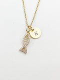 Gold Fish Charm Necklace, N5915