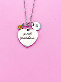 Silver Great Grandma Necklace, Stainless Steel Jewelry D330
