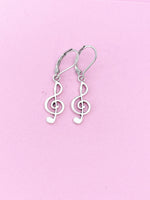 Silver Treble Music Note Earrings, School Band, Music Teacher Gift, Music Melody Gift, N3342A