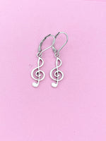 Silver Treble Music Note Earrings, School Band, Music Teacher Gift, Music Melody Gift, N3342A