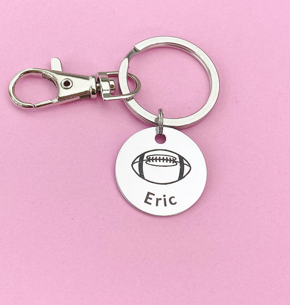 Silver Football Keychain Necklace Bracelet Optional, D169
