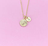 Gold Daisy Flower Charm Necklace, N5437