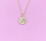 Sunflower Necklace, Gold Sunflower Charm Necklace, Dainty Necklace,N5437A