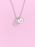 Gold or Silver Volleyball Number Charm Necklace, N5732A