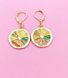 Gold Lemon Slice Charm Earrings, N3221