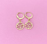 Gold or Silver Volleyball Charm Earrings, N5801