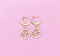 Gold or Silver Volleyball Charm Earrings, N5801
