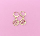 Gold or Silver Volleyball Charm Earrings, N5801