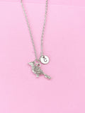 Silver Woodpecker Charm Necklace, Woodpecker Bird Jewelry Gift, N4403