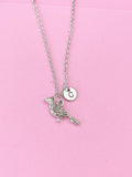 Silver Woodpecker Charm Necklace, Woodpecker Bird Jewelry Gift, N4403