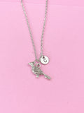 Silver Woodpecker Charm Necklace, Woodpecker Bird Jewelry Gift, N4403