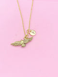 Flying Eagle Charm Necklace, Gold or Silver option, N4367