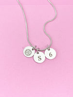 Silver Volleyball Necklace, D221