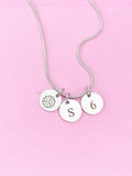 Silver Volleyball Necklace, D221