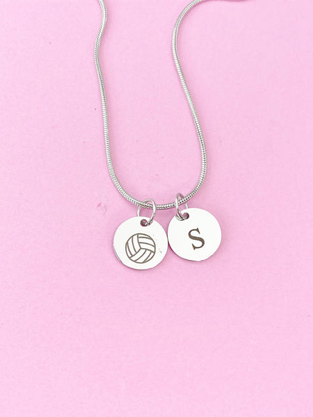 Silver Water Polo Charm Necklace, Volleyball, D241